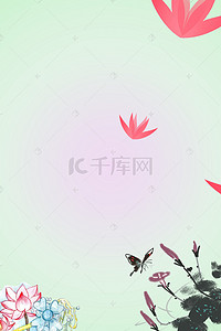 小清新白色花背景图片_小清新花艺白色水彩文艺广告