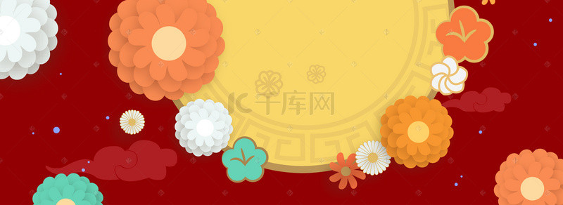 淘宝天猫新年剪纸风中国风海报背景图