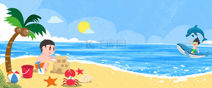 椰树背景背景图片_夏季海岛海滩椰树背景