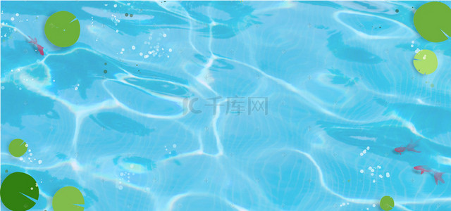 中古风画卷背景图片荷塘月色文艺蓝色banner