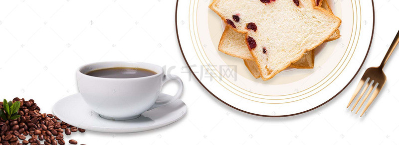 淘宝食品背景海报背景图片_早餐清新白色海报背景