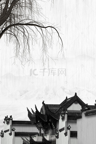 中国古韵背景图片_中国风古韵远山雪山风景