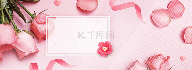 玫瑰花瓣玫瑰背景图片_粉色清新唯美520玫瑰花瓣背景