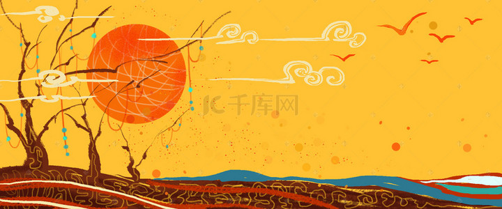 神话手绘背景图片_神话中国风新式中国风传说罗盘宇宙