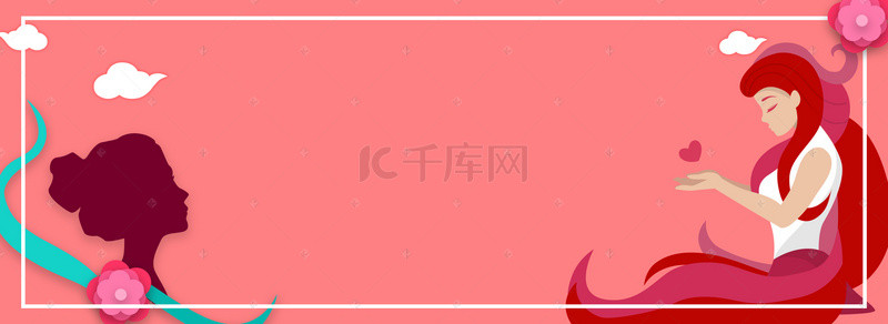 女王节图背景图片_小清新剪影妇女节背景图