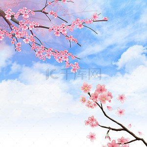 春季主图背景背景图片_粉色桃花春季主图背景