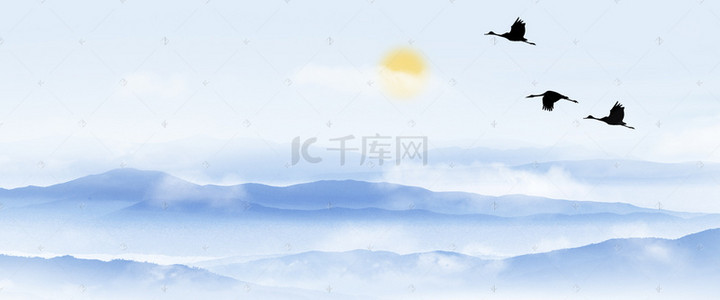 文化墙简约大气背景图片_中国风中式抽象画企业文化banner