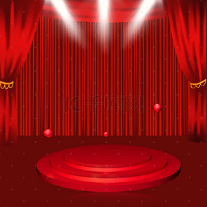 红色广告的背景图片_大气豪放的舞台背景