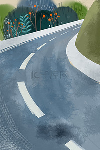 地面马路背景图片_卡通灰色的公路免抠图