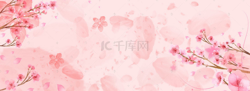 粉色樱花海报背景图片_樱花花朵海报背景