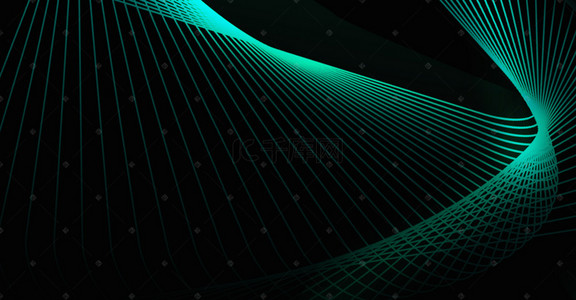高光科技背景图片_科技圆环几何线条大气光效绿色渐变背景