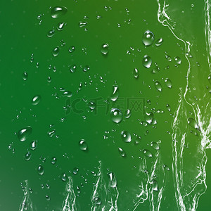 绿色水背景图片_绿色大气水珠气泡背景矢量素材
