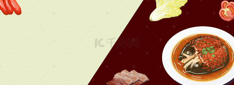 电商淘宝食品背景图片_黑红简约美食海鲜食品电商淘宝banner