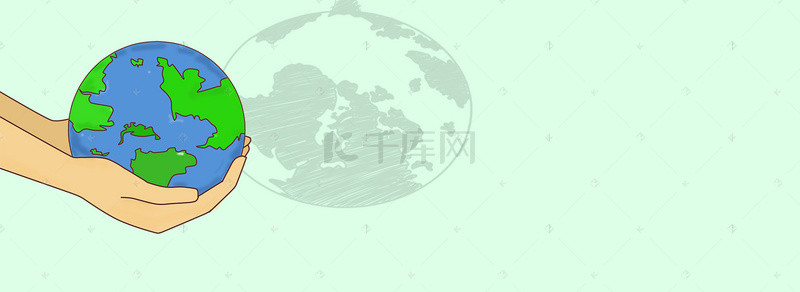 绿色环保能源背景图片_节能减排简约地球绿色banner