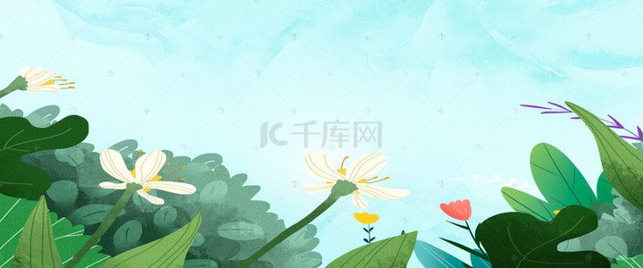 春季美妆促销背景图片_春夏新风尚蓝色清新美妆电商banner