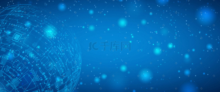 蓝色科技线条地球背景图片_蓝色科技商务大气banner