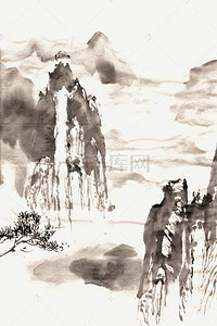 国画中国风山水背景图片_国画山水教育中国风H5背景素材