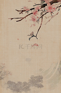 花卉背景素材背景图片_中国风复古工笔画背景模板