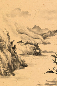 水墨古风中国风纹理工笔画背景素材