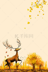 小清花背景图片_花丛中的小鹿背景素材