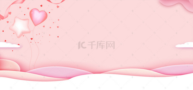 妇女节气球背景图片_妇女节粉色云朵框架背景