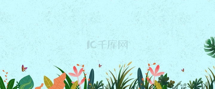 手绘鸟背景图片_夏日上新手绘清新质感banner