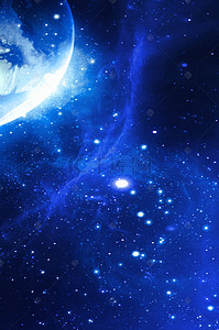 蓝色星空大气背景背景图片_蓝色大气梦幻星空背景模板