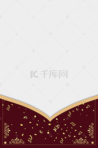 烫金花纹边框中国风卡纸海报背景