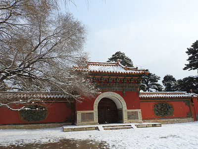 立冬游泳摄影照片_东北沈阳冬季冬至故宫雪景下雪摄影图摄影图配图