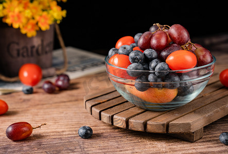 鲜果新鲜营养水果组合美食摄影图配图