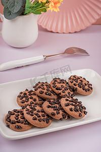 清新风格美味营养甜点饼干摄影图配图