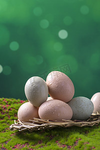 森系背景摄影照片_静物美食土鸡蛋鸡蛋健康生活方式摄影图配图