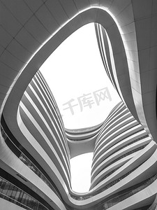 北京写字楼摄影照片_银河SOHO白天建筑办公楼静物摄影图配图
