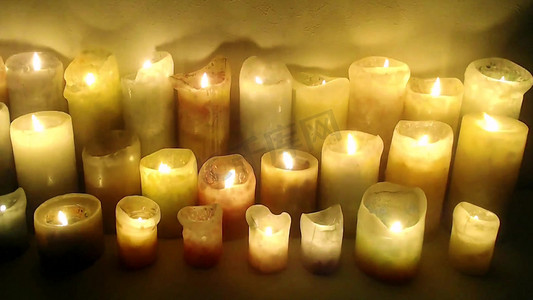 祈愿蜡烛阵烛光唯美实拍