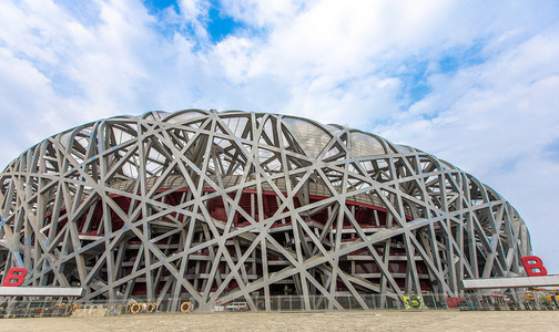 北京地标国家体育馆鸟巢旅行摄影图配图