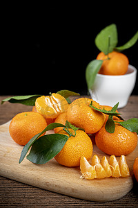 新鲜特色水果橘子特写摄影图配图