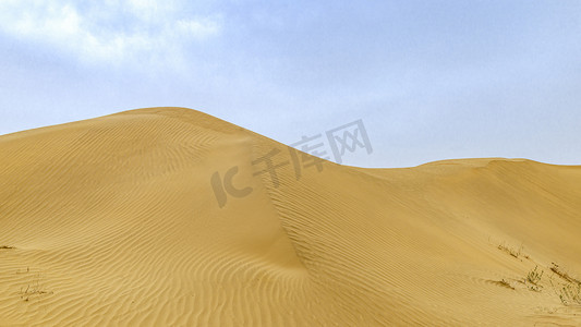 库布其沙漠景观上午沙丘春季素材摄影图配图