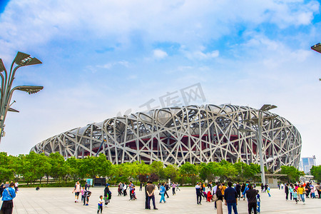 北京地标鸟巢国家体育馆运动摄影图配图