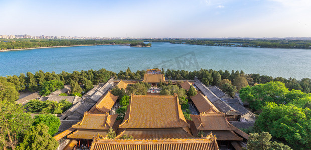 北京夏天皇家园林古代建筑古迹摄影图配图