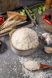 美味营养白色大米食材摄影图配图