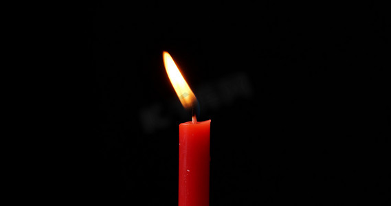 红色蜡烛烛火祭祀烛光燃烧红烛
