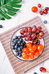 夏日营养水果拼盘美味鲜果摄影图配图