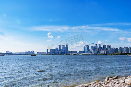 海景海水风光城市建筑摄影图配图