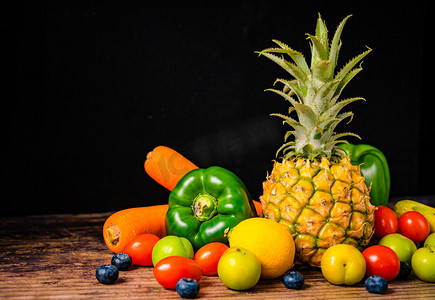 新鲜蔬果食品营养健康摄影图配图