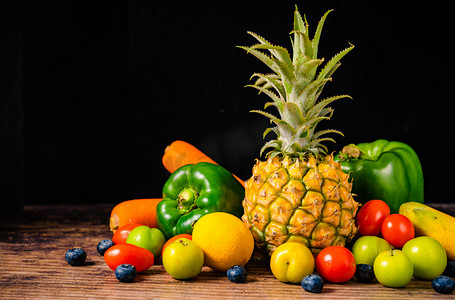 食品蔬果菠萝新鲜营养摄影图配图