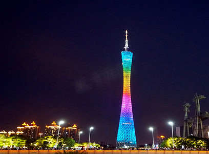 广州夜景摄影照片_广东广州夜景彩电塔室外摄影图摄影图配图