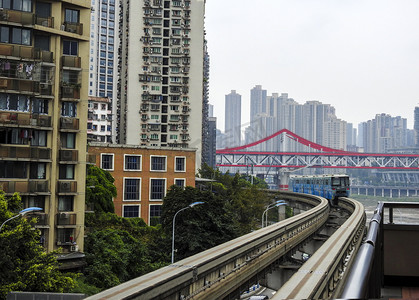 重庆桥城日出铁轨牛角沱摄影图摄影图配图