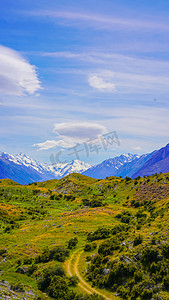 手机壁纸天空摄影照片_新西兰风景壁纸下午风景度假风景摄影图配图