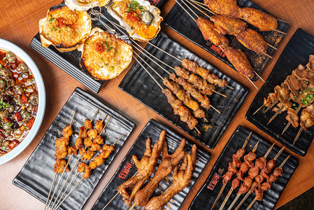 海报舌尖上的美食摄影照片_美食白天烧烤食物拍摄摄影图配图