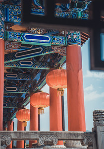 元宵节小报模板摄影照片_云南王府古城古代建筑风景摄影图